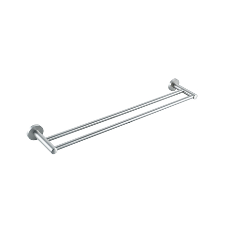Fortifura Calvi Handdoekhouder - dubbel - rond - PVD - geborsteld RVS SW639929