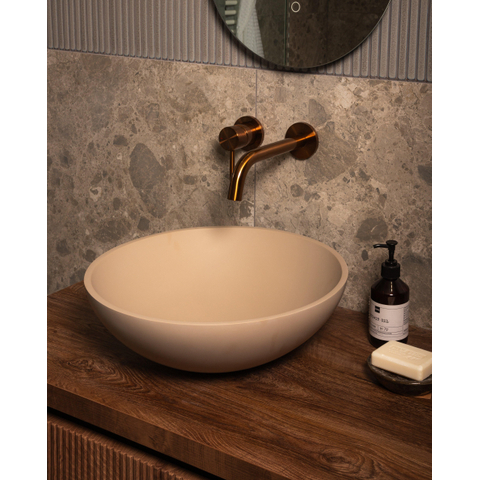 Zeza Element Waskom - 41x41x14cm - solid surface - mat beige SW1439448