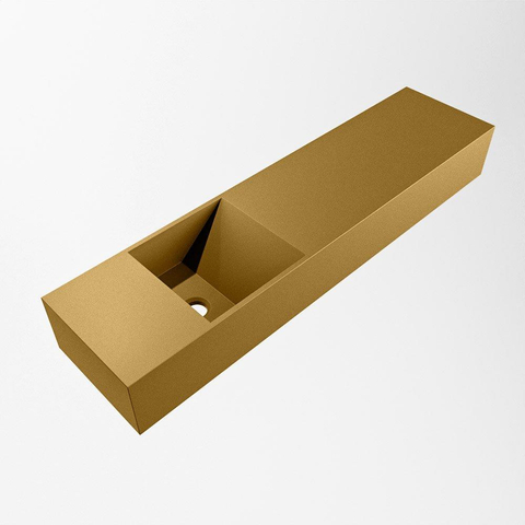 MONDIAZ TYNE lave-mains - 90x23x12cm - vasque gauche - sans trou robinet - oro (doré) SW1026168