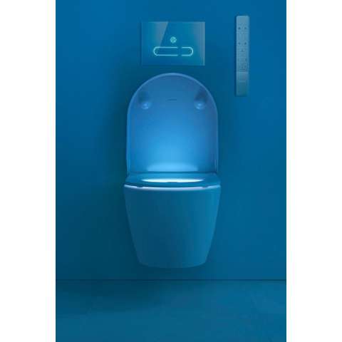 Duravit Sensowash Starck F Lite douchewc - 37.8x57.5cm - spoelrandloos - met closetzitting - compact - glans wit SW420600
