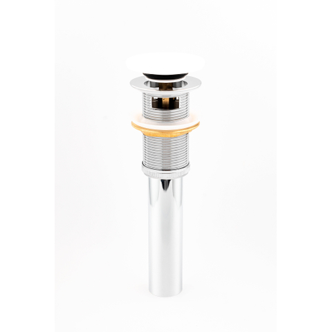 Ideavit Pop up afvoerplug vlak met overloop solid surface chroom wit SW86603