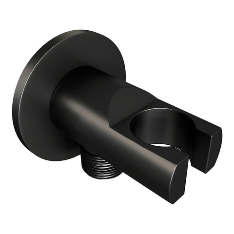 BRAUER Black Edition Panneau de douche thermostatique - 2 fonctions - calacatta gold - SET 01 - pomme de douche 20cm - bras mural courbé - douchette barre - coude de raccordement mural - flexible de douche - noir mat SW925412