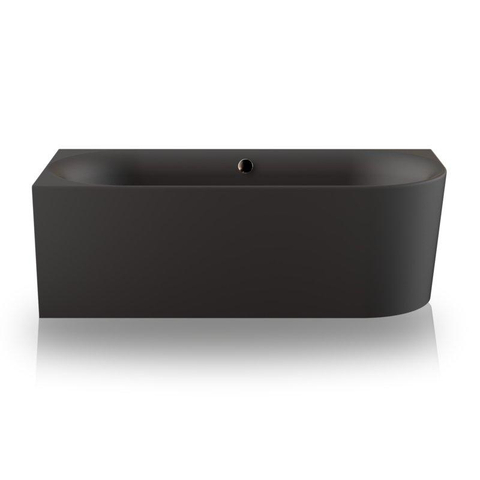 Plieger Kansas Baignoire d'angle - 180x80x60cm - angle gauche - avec arrivée d'eau - avec garniture de vidage et de trop-plein - avec pieds - acrylique - noir mat SW1027472