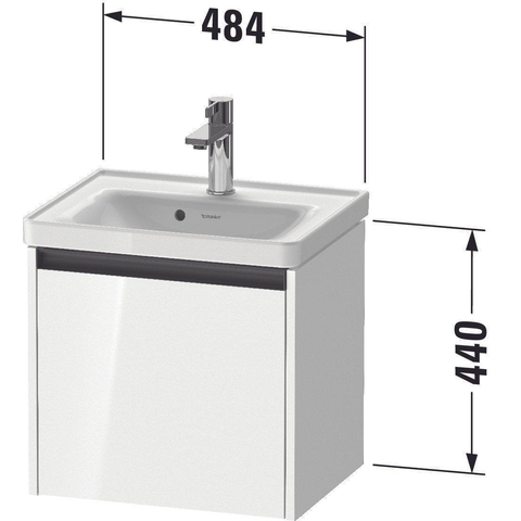 Duravit Ketho.2 Wastafelonderbouwkast - met 1 lade - 48.4x37.5x44cm - met greep antraciet - eiken terra mat SW772378
