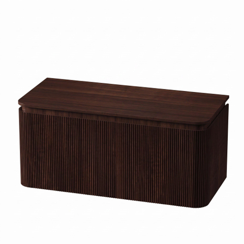 Royal Plaza Terra Edge Ensemble meuble de salle de bains - 100x45.5x46cm - plan de toilette - 2 tiroirs - châtaignier (noyer) SW1471949