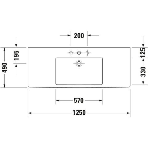Duravit Vero Meubelwastafel - met kraangat - met overloop - 125x49cm - met wondergliss - wit 0291358