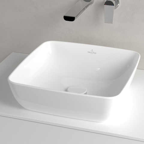 Villeroy & Boch Artis opzetwastafel - 41x41cm - zonder kraangat - zonder overloop CeramicPlus - White Alpine (glans wit) GA57119