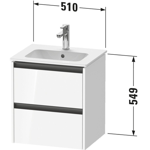 Duravit Ketho.2 Wastafelonderkast - 51x42x54.9cm geschikt - voor 1 waskom - spaanplaat Eiken (terra) - mat eiken terra (hout) SW773037