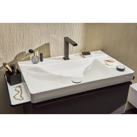 Hansgrohe Tecturis E Wastafelmengkraan - push to open plug - 15.8cm uitloop - coolstart - mat zwart SW918665