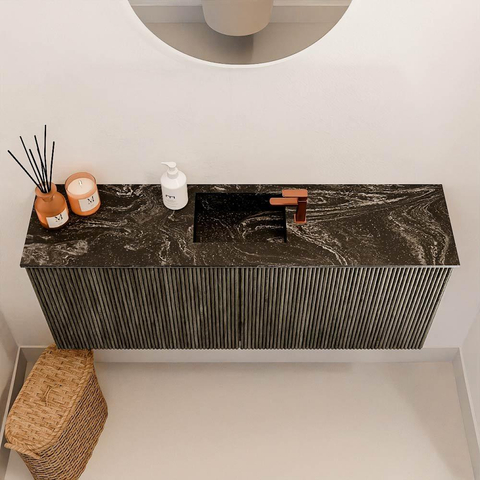 Mondiaz JOYA-DLUX 100cm toiletmeubel - kleur Shadow - Wastafel FAYE positie Midden 1 kraangat kleur Lava. SW1422864