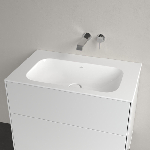 Villeroy & Boch finion meubelwastafel - 80x50cm - zonder kraangat - zonder overloop CeramicPlus - White Alpine (glans wit) SW209387