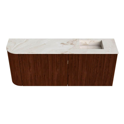 Mondiaz JOYA-DLUX 101.6cm toiletmeubel - ronding links kleur Ruby - Wastafel FAYE positie Rechts 1 kraangat kleur Frappe. SW1423508