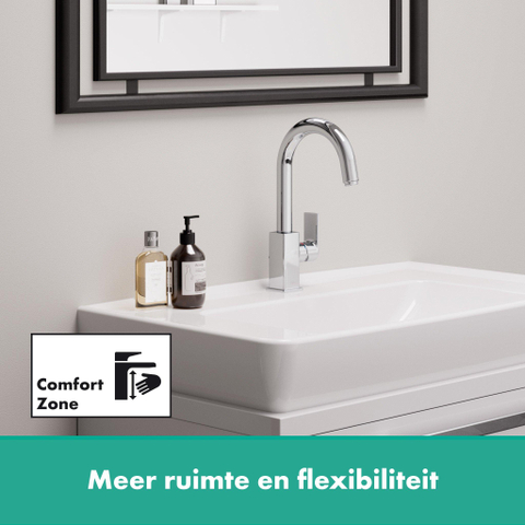 Hansgrohe Vernis Shape 1 greeps wastafelkraan - 210 met draaibare uitloop - met trekwaste - hoogglans chroom SW651435