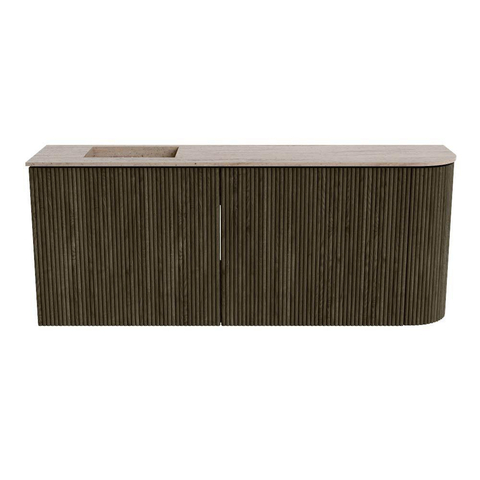 Mondiaz JOYA-DLUX 101.6cm toiletmeubel - ronding rechts kleur Shadow - Wastafel FAYE positie Links 1 kraangat kleur Saba. SW1425151