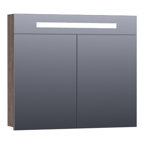 BRAUER Promise armoire de toilette – 80 x 70 x 15 cm – LED directe – Grove (noyer) SW371643