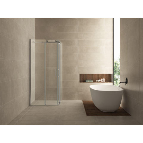 Wiesbaden Entra hoekinstap cabine met 2 schuifdeuren 900 x 900 x 2000 x 8 mm nano helder glas/chroom SW295936
