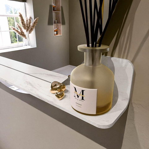 Mondiaz SPOT miroir – Ø 110 cm – avec tablette – Ostra (beige) SW1235665