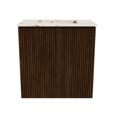 Mondiaz JOYA-DLUX 40cm toiletmeubel - kleur Walnut - Wastafel FAYE positie Midden Zonder kraangat kleur Nata. SW1424460