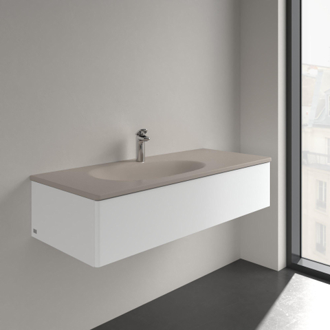 Villeroy & Boch Antao meubelwastafel - 120x50cm - 1 kraangat - met overloop CeramicPlus - mat almond (beige) SW957918