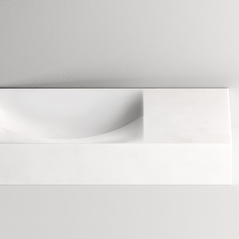 Clou Vale Lavabo - 38x19x7cm - trou de robinet pré-percé à droite - blanc mat SW636631