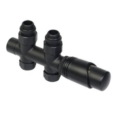Plieger Como design onderblok set recht incl. koppeling 15 en 16mm mat zwart SW536551