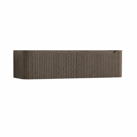 H&R Badmeubelen Juice Wastafelonderkast - 160x45x40cm - afgeronde hoeken - 3D-front - 2 lades - geïntegreerde greep - tucson oak SW1259436