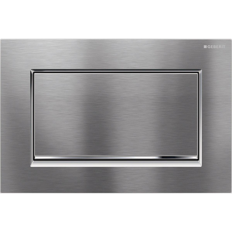Geberit Sigma10 bedieningsplaat - 2-toets spoeling - rechthoekige knoppen - vergr.chroom geborsteld/glans chroom/ - verchroomd chroom mat SW61795