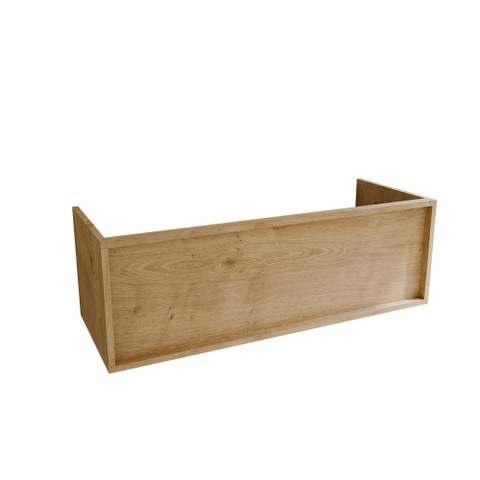 Saniclass Holz Frame Meuble de salle de bains - 120x45x40cm - 1 tiroir - 2 vasques - sans trous de robinet - trop-plein - Chêne naturel SW1437754