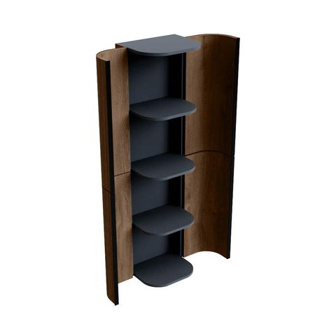 MONDIAZ KURVE Colonne de salle de bains 160cm couleur Walnut avec 4 portes SW1122544