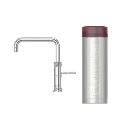 Quooker BE Classic Fusion Square robinet d'eau bouillante - bec pivotant - réservoir PRO3 - Eau chaude / bouillante - Inox SW795604