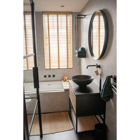 BRAUER Bowl waskom - 40x40cm - rond - keramiek - mat zwart SHOWROOMMODEL SHOW24873
