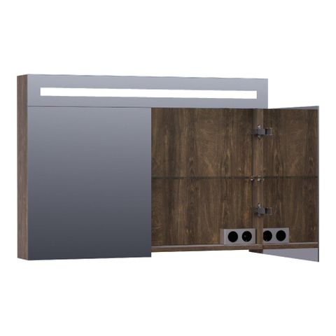 BRAUER Promise Deluxe armoire de toilette - 100x70x15cm - avec éclairage direct - 2 portes miroir double face - Grove SW371702