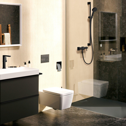 Hansgrohe Unica Douchestang - 90cm - isiflex - doucheslang - 160cm - mat zwart SW925803