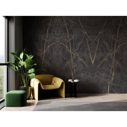 ÉCHANTILLON Terravito Dapuro carreau mural et de sol - 60x120cm - rectifié - Aspect marbre - Laurent mat (noir) SW1130957
