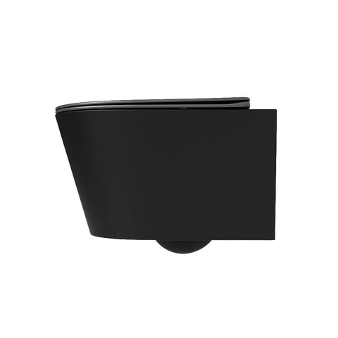 Mondiaz LAVIE hangtoilet – spoelrandloos – 36 x 53 cm – met softclose zitting – Urban (zwart), zitting Dark grey (grijs) SW1208610