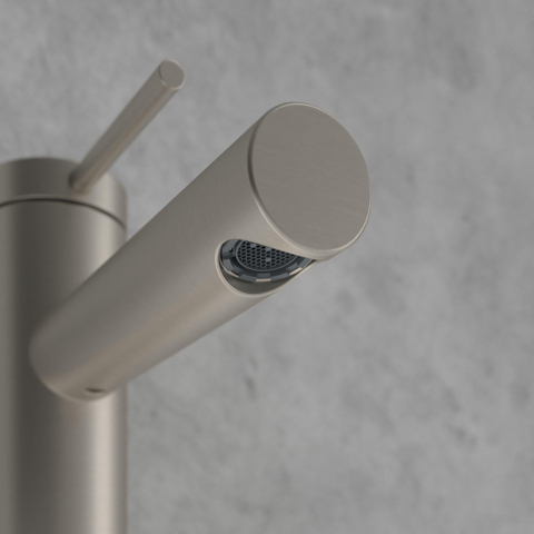 Villeroy & Boch Loop & Friends 1 greeps wastafelkraan - met waste - Brushed Nickel (rvs) SW974114