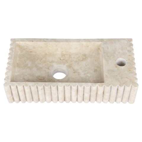Differnz Ribba fontein - 40x20x9cm - kraangat rechts - marmer - beige SW1566359