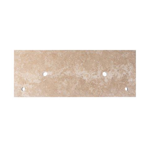 Saniclass Travertine plan sous vasque - 120x46cm - 2 trou de robinet - 2 découpes pour siphon - pierre naturelle marbrée SW1242432
