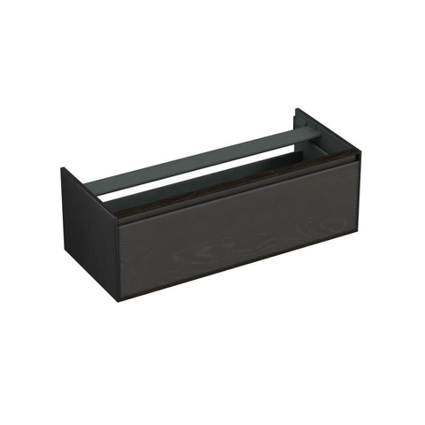 Forzalaqua Reno 2.0 meuble sous-lavabo 120x51x40cm avec 1 tiroir sans poignée avec softclose Chêne massif Black oiled SW492339