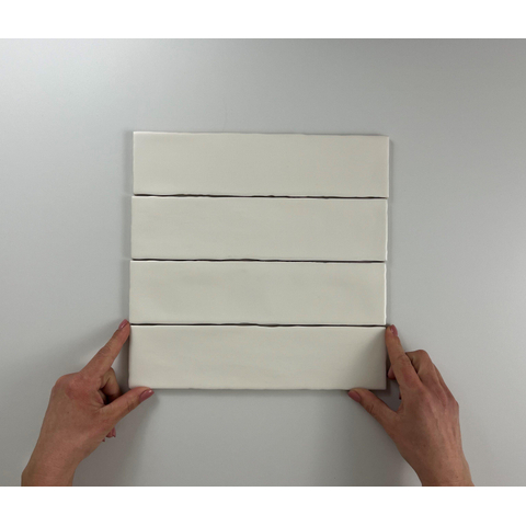 ÉCHANTILLON Terravito Pavero carreau mural - 7,5x30cm - 8,6mm - Rectangulaire - Crème mat SW736213