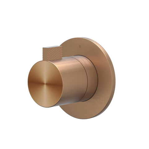 IVY Tribe Partie apparente - pour robinet d'arrêt encastré - Symmetry - rosace ronde - inox 316 brossé cuivre mat PVD SW1031878