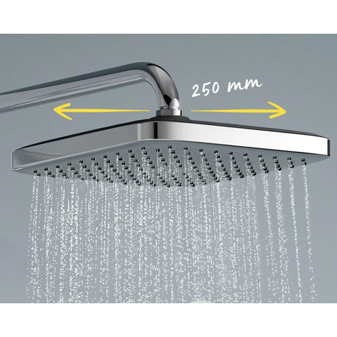 Grohe Vitalio Comfort 250 Douchesysteem - thermostatisch - hoofddouche 1 straalsoort - handdouche 2 straalsoorten - chroom SW1028082