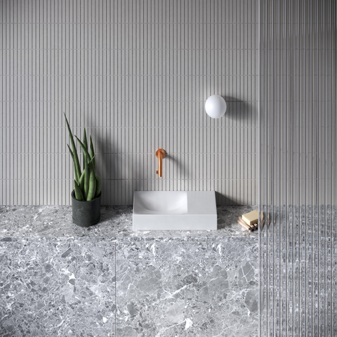Clou Vale Lavabo - 38x19x7cm - trou de robinet pré-percé à droite - blanc mat SW636631