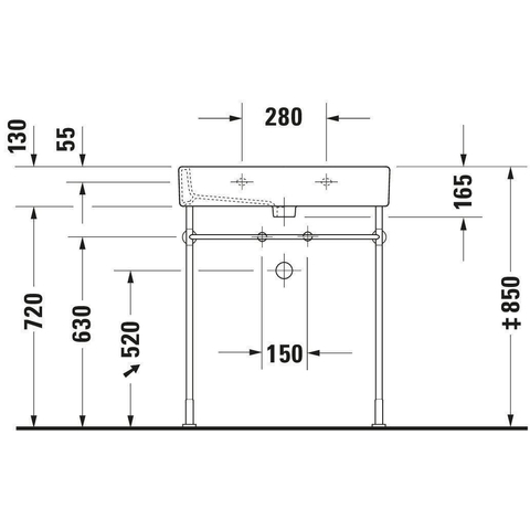 Duravit Vero Wastafel - met kraangat - met overloop - 70x47cm - met wondergliss - wit 0305343