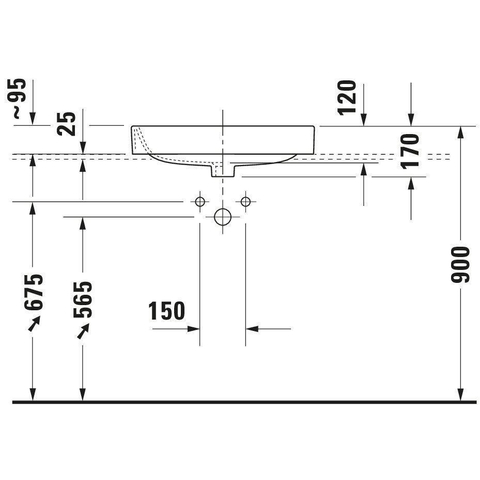 Duravit Happy D.2 Opbouwwastafel - geslepen - met overloop - met kraangat - 60x46cm - inclusief bevestiging - met wondergliss - wit SW54291