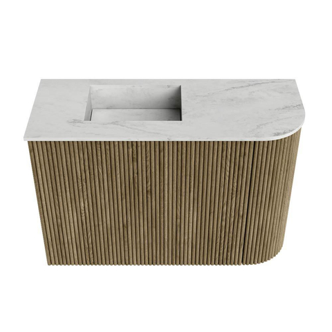 Mondiaz JOYA-DLUX 61.6cm toiletmeubel - ronding rechts kleur Dusk - Wastafel FAYE positie Links Zonder kraangat kleur Opalo. SW1423325