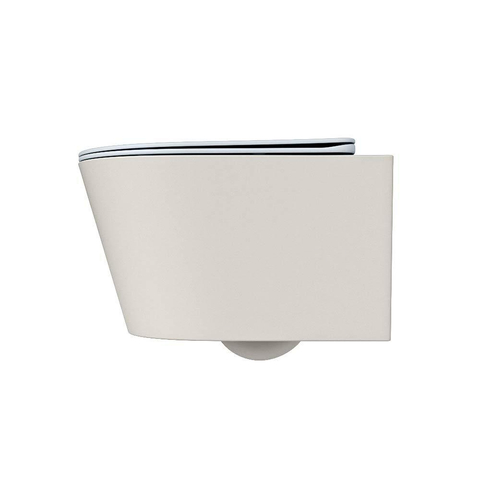 Mondiaz LAVIE hangtoilet – spoelrandloos – 36 x 53 cm – met softclose zitting – Linen (offwhite), zitting Clay (lichtblauw/grijs) SW1208589