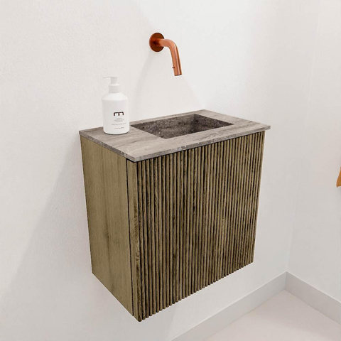 Mondiaz JOYA-DLUX Meuble de toilette 40cm - couleur Dusk - Lavabo FAYE position Droite Sans trou de robinet couleur Oza SW1425955