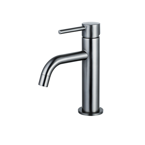 Fortifura Calvi Slim Wastafelkraan - 17.4cm - opbouw - PVD - geborsteld gunmetal (antraciet) SW766538