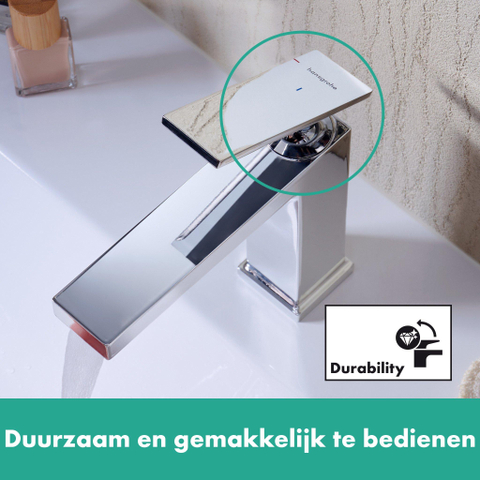 Hansgrohe Tecturis E Wastafelmengkraan - zonder afvoer - coolstart - 12.2cm uitloop - hoogglans chroom SW918315